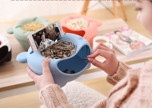 Multifunction Snack Bowl with Phone Holder