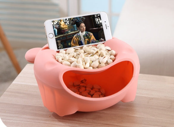 Multifunction Snack Bowl with Phone Holder