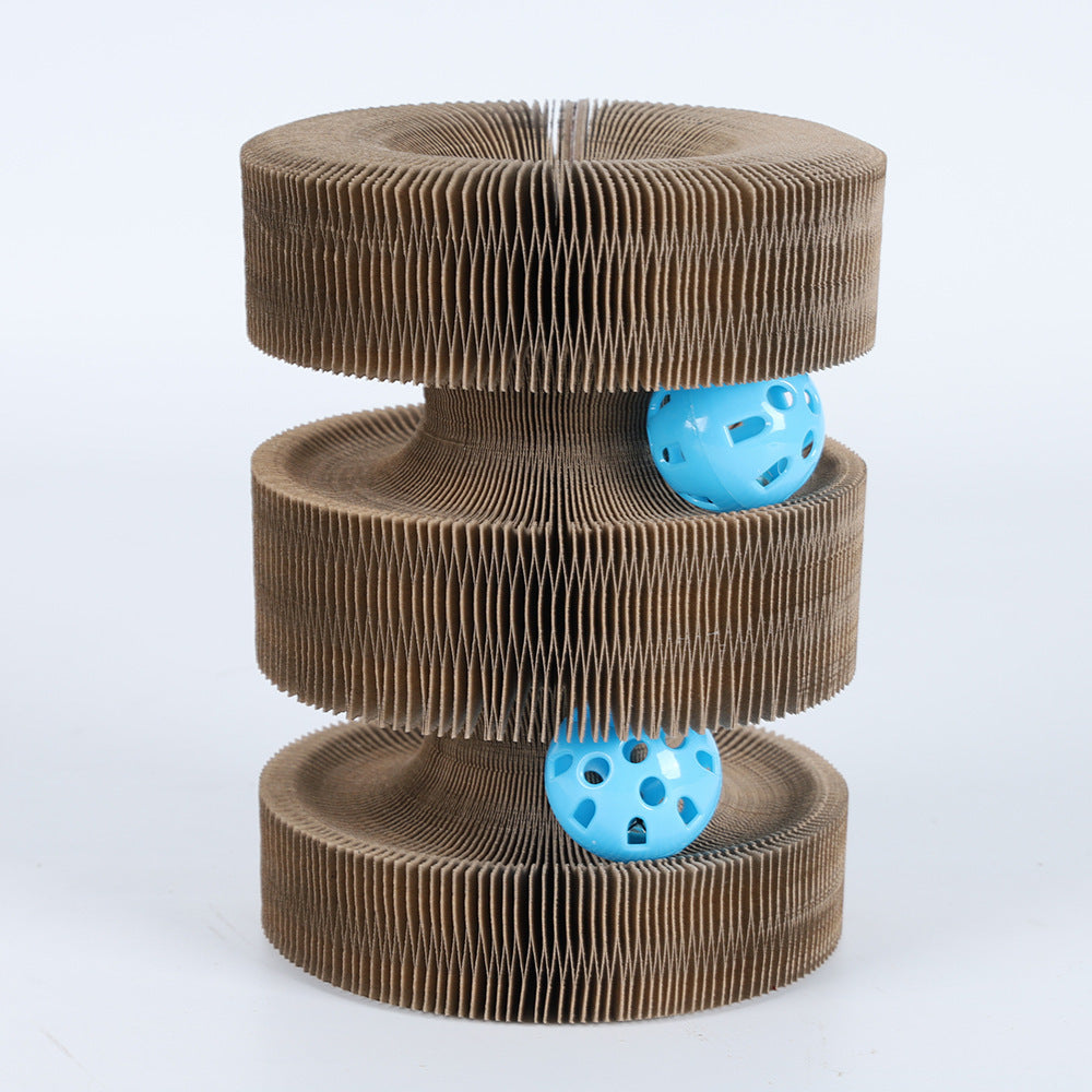 Magic Organ Foldable Cat Scratch Board Toy With Bell