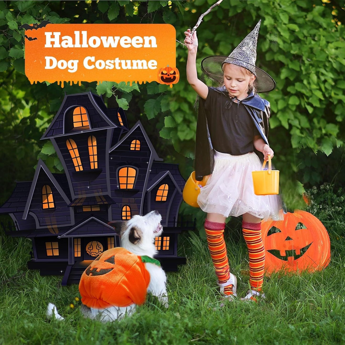 Funny Pumpkin Halloween Costume for Pets/Dogs