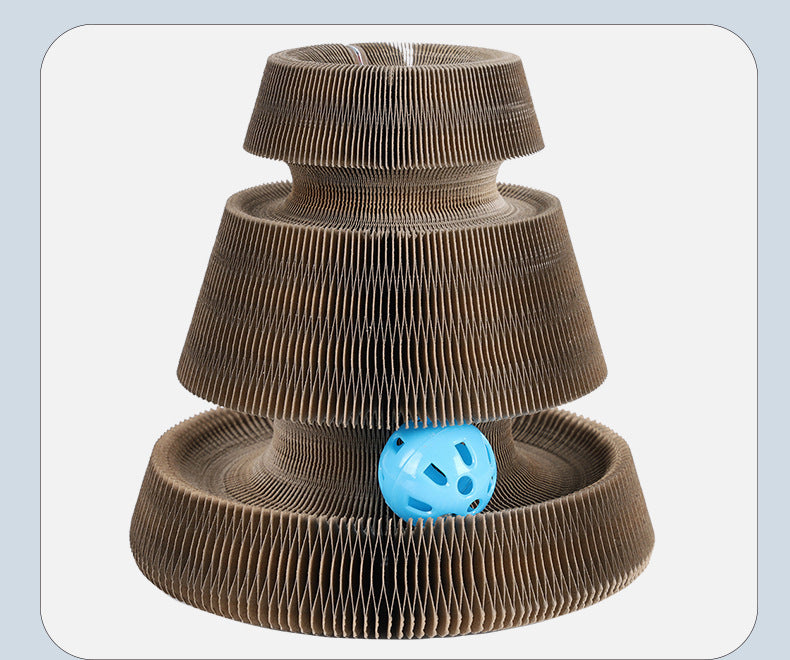 Magic Organ Foldable Cat Scratch Board Toy With Bell