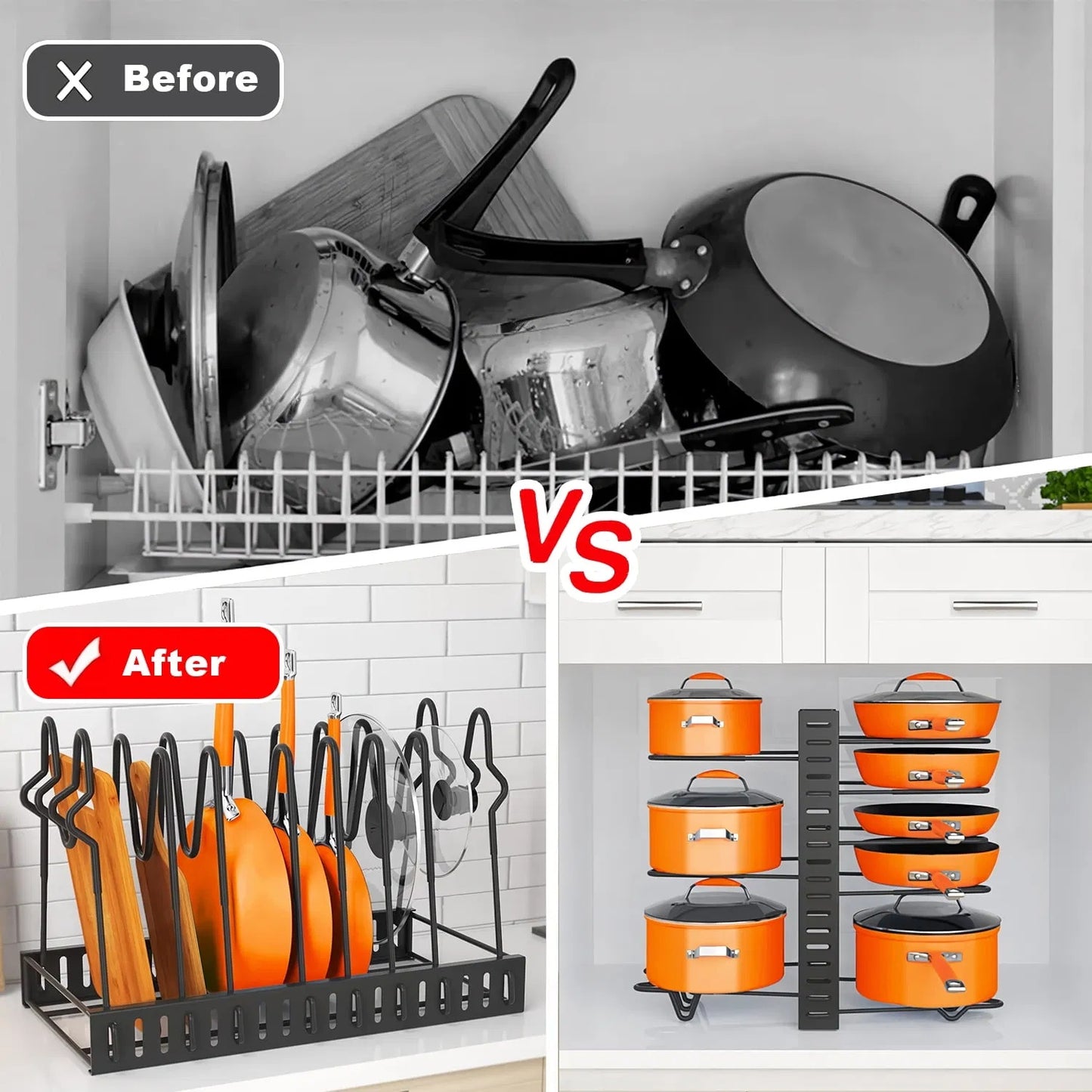 Pot Organizer Rack 8 Tiers Pots And Pans Organizer