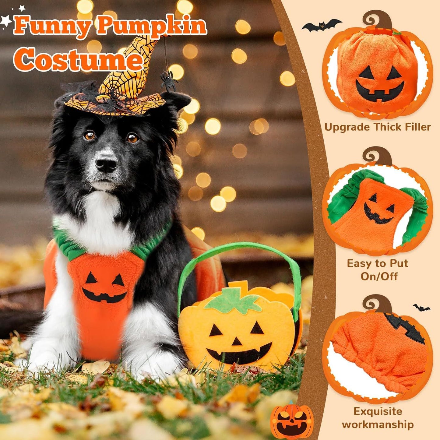 Funny Pumpkin Halloween Costume for Pets/Dogs