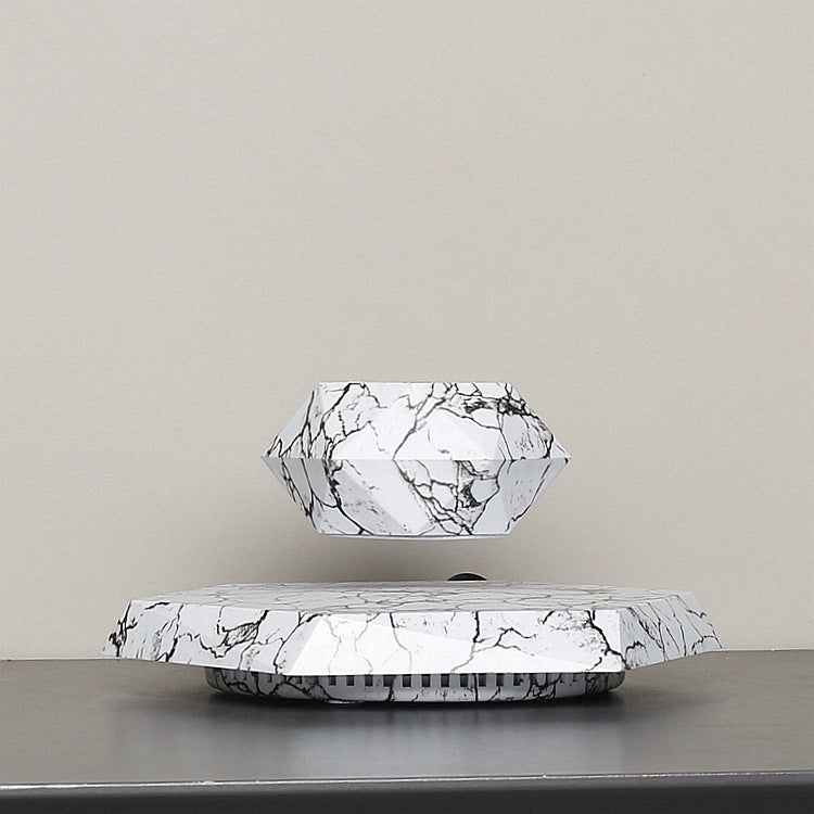 Floating Plant Pot - Magnetic Levitating Plant Pot for Succulents, Air Bonsai and Fake Flowers/Plants, Unique Decor for Home, Office and Desk (Marble)