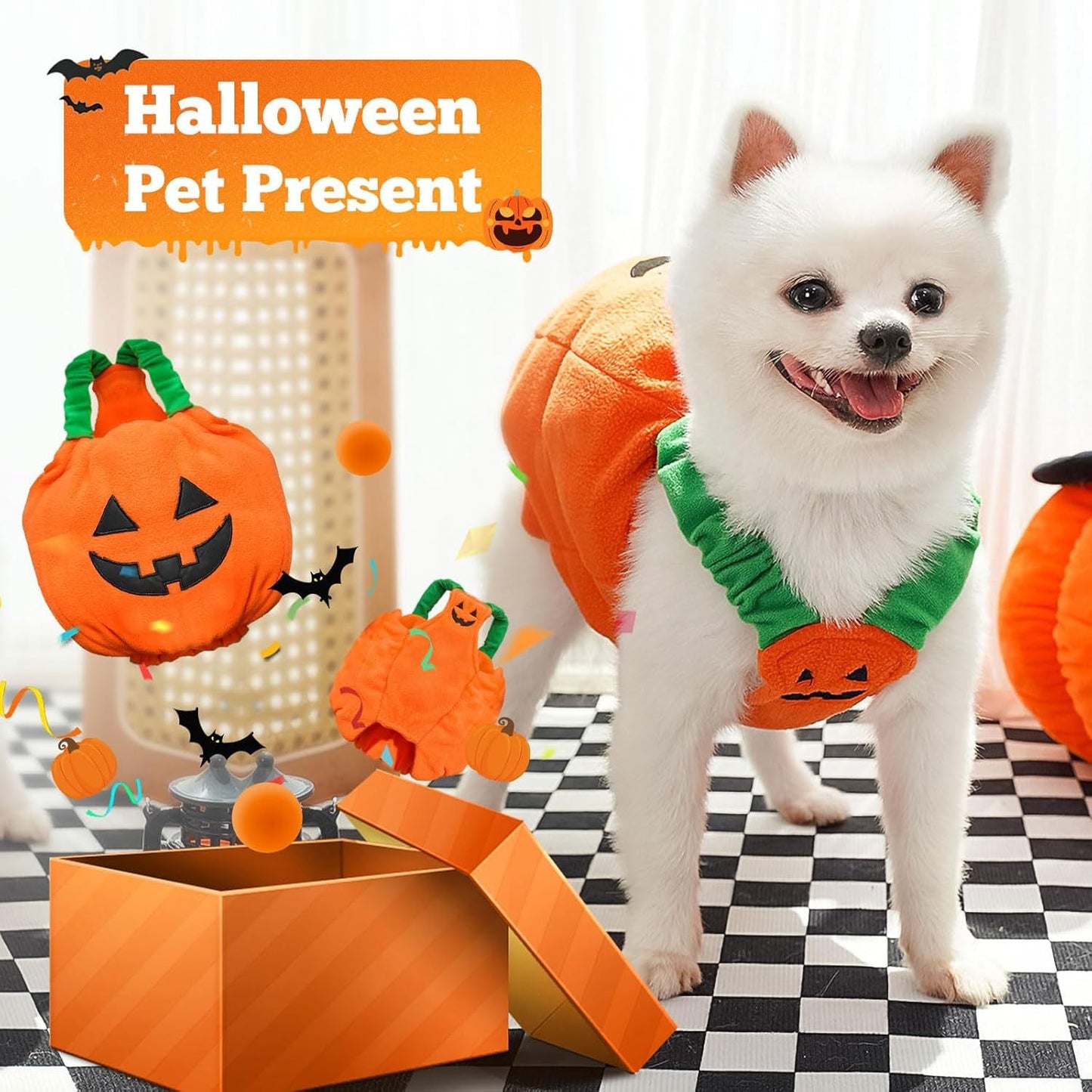 Funny Pumpkin Halloween Costume for Pets/Dogs