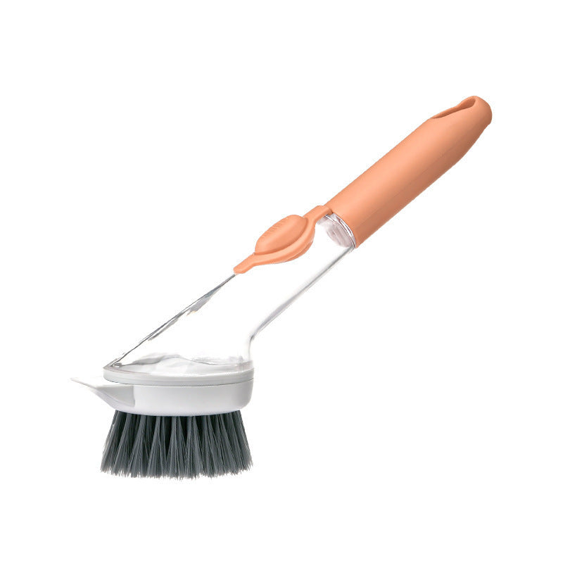 Soap Dispensing Dish Brush with Handle, Kitchen Scrub Brush for Dishes Pots Pans Sink Cleaning