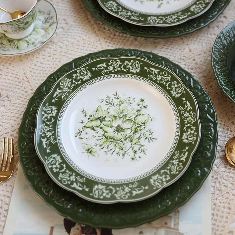 French Court Retro European Style Ceramic Dinner Plate