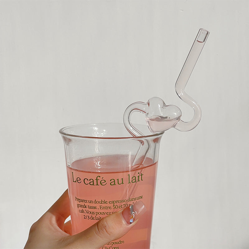 Love Heart Glass Straw For Cocktails | Bar Accessories | Kitchen Gadgets