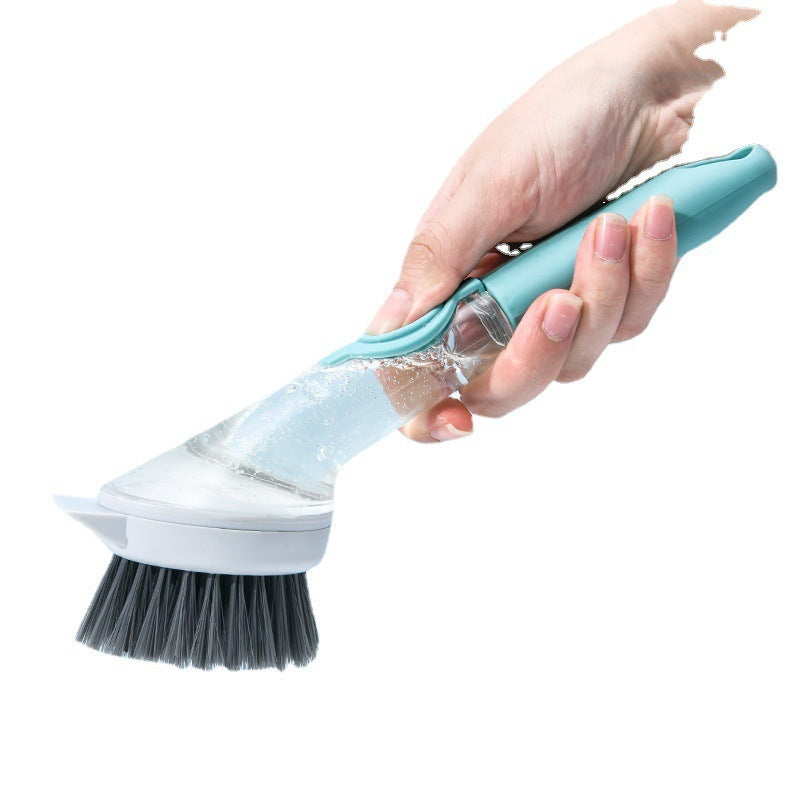 Soap Dispensing Dish Brush with Handle, Kitchen Scrub Brush for Dishes Pots Pans Sink Cleaning