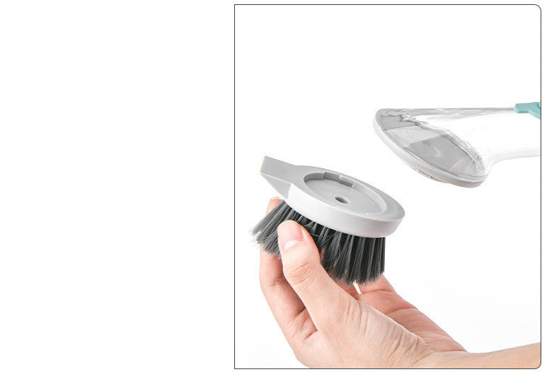Soap Dispensing Dish Brush with Handle, Kitchen Scrub Brush for Dishes Pots Pans Sink Cleaning