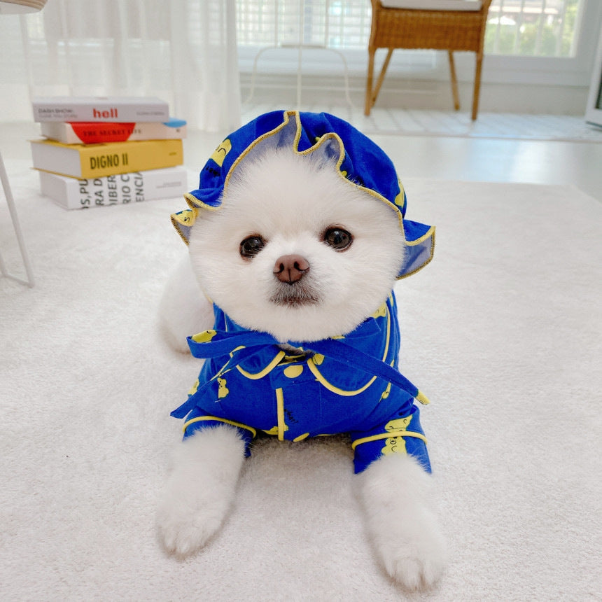 Korean Spring Cute Candy Bear Hat Pajama Set for Pets