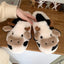 Cute Cow Animal Slipper For Women | Kawaii Soft Fluffy Winter Warm Slippers