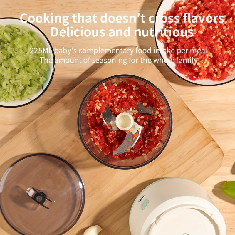 Multifunctional Food Processor - Cordless Electric Meat & Vegetable Grinder, Chopper, Meat Grinder, Dicer - Portable Mini Food Machine