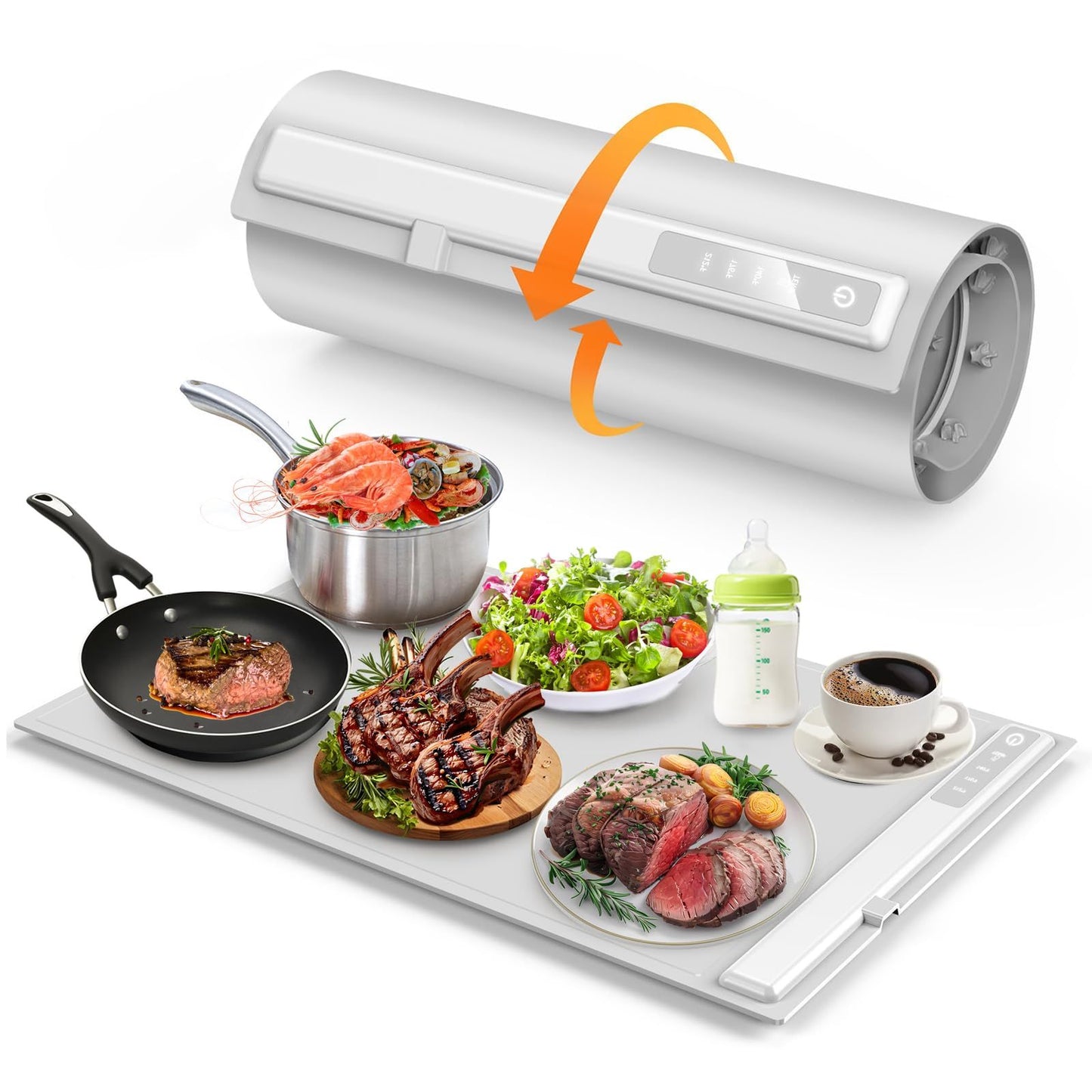 Food Warming Mat, Electric Warming Tray For Food, Foldable Warming Mat For Buffets Party And Daily Use, Silicone Heating Pad With 3 Temp Settings
