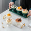 Luxury Emerald Ceramic Dessert Bowls with Tray – Elegant Ice Cream, Snack & Fruit Serving Set
