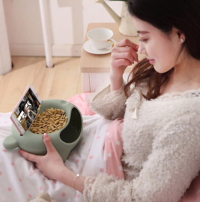 Multifunction Snack Bowl with Phone Holder