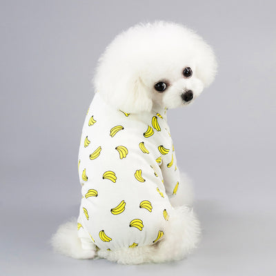 Pet Four-Legged Cotton Home Clothes| Dog Pajamas Cartoon Fruit Pattern