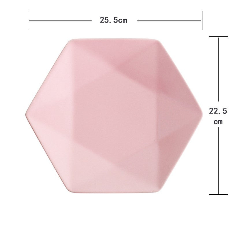 Nordic Style Hexagon Ceramic Plate Dinner Plates
