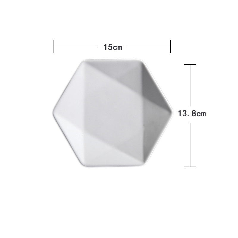 Nordic Style Hexagon Ceramic Plate Dinner Plates