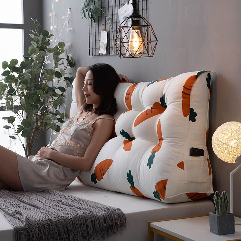 Removable Cover Headboard Pillow Comfortable Soft Fabric