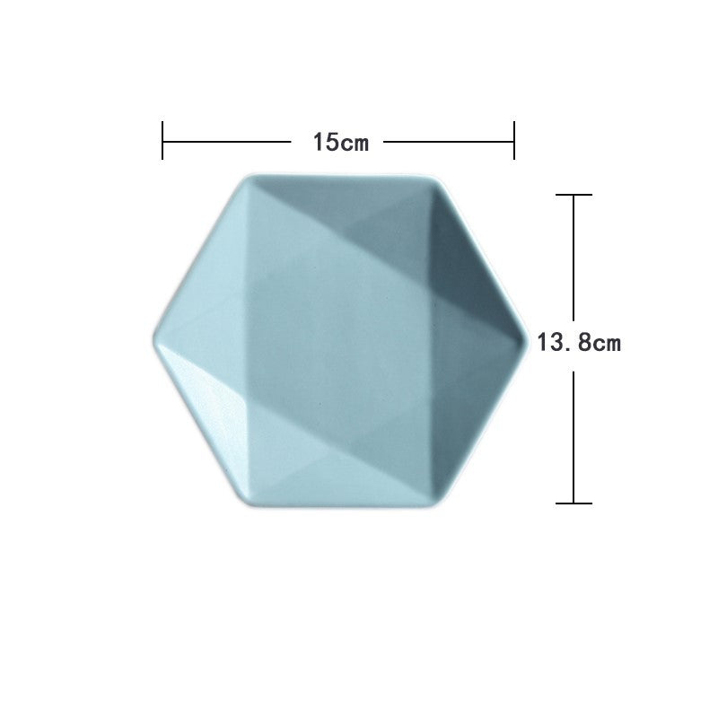 Nordic Style Hexagon Ceramic Plate Dinner Plates