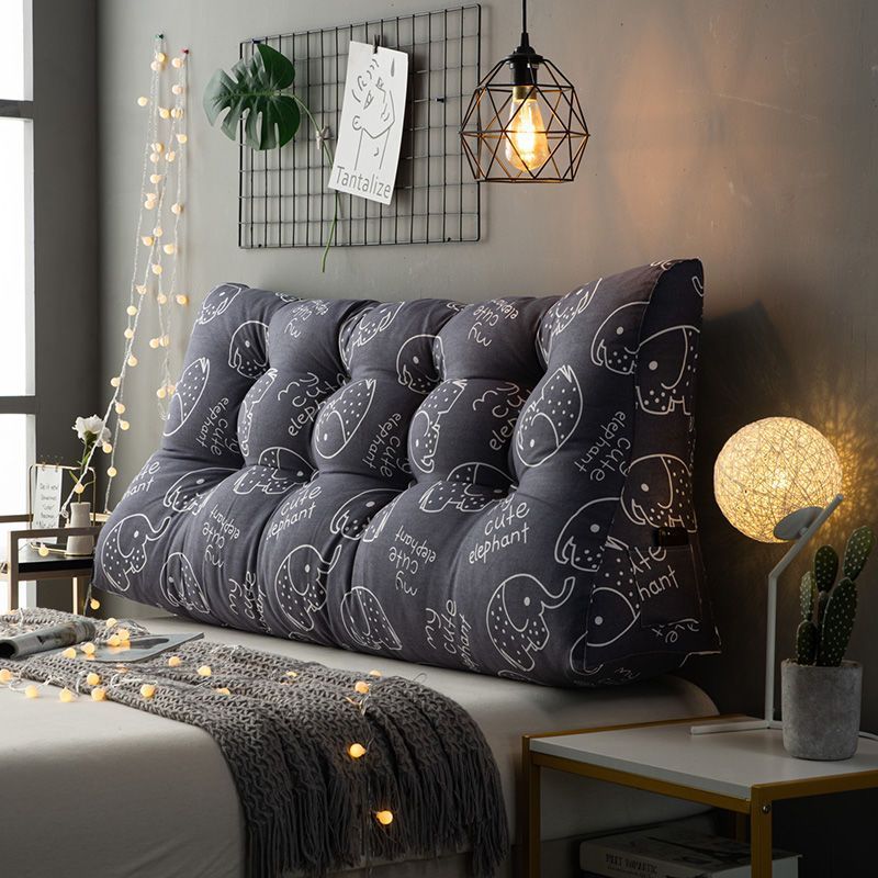 Removable Cover Headboard Pillow Comfortable Soft Fabric