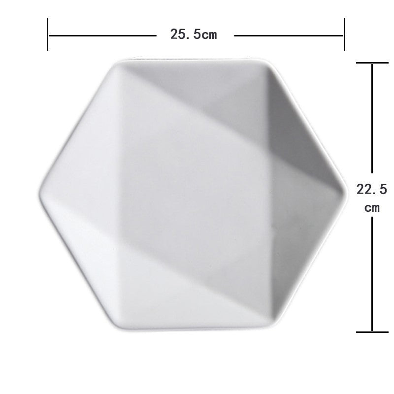 Nordic Style Hexagon Ceramic Plate Dinner Plates