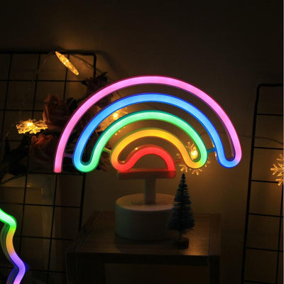 Creative LED Sticker Rainbow, Flamingo, Pentagram & Cactus Shaped