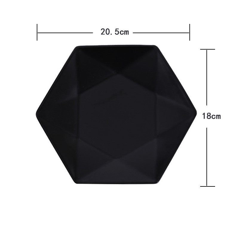 Nordic Style Hexagon Ceramic Plate Dinner Plates