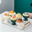 Luxury Emerald Ceramic Dessert Bowls with Tray – Elegant Ice Cream, Snack & Fruit Serving Set