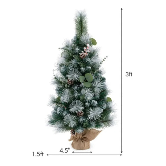 3 FT Pre-Lit Artificial Mini Christmas Tree
