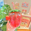 500ml Kawaii Strawberry Water Bottle with Straw, Strap & Pendant