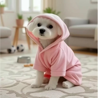 Pet Bath Towel | Dog Wearable Bathrobe | Soft And Thickened Coral Fleece