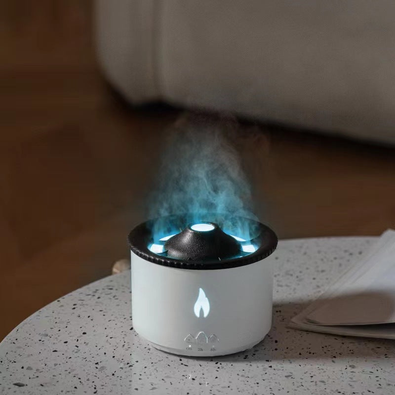 New Creative Ultrasonic 6Oil Humidifier Volcano Aromatherapy Machine Spray Jellyfish Air Flame Humidifier Diffuser