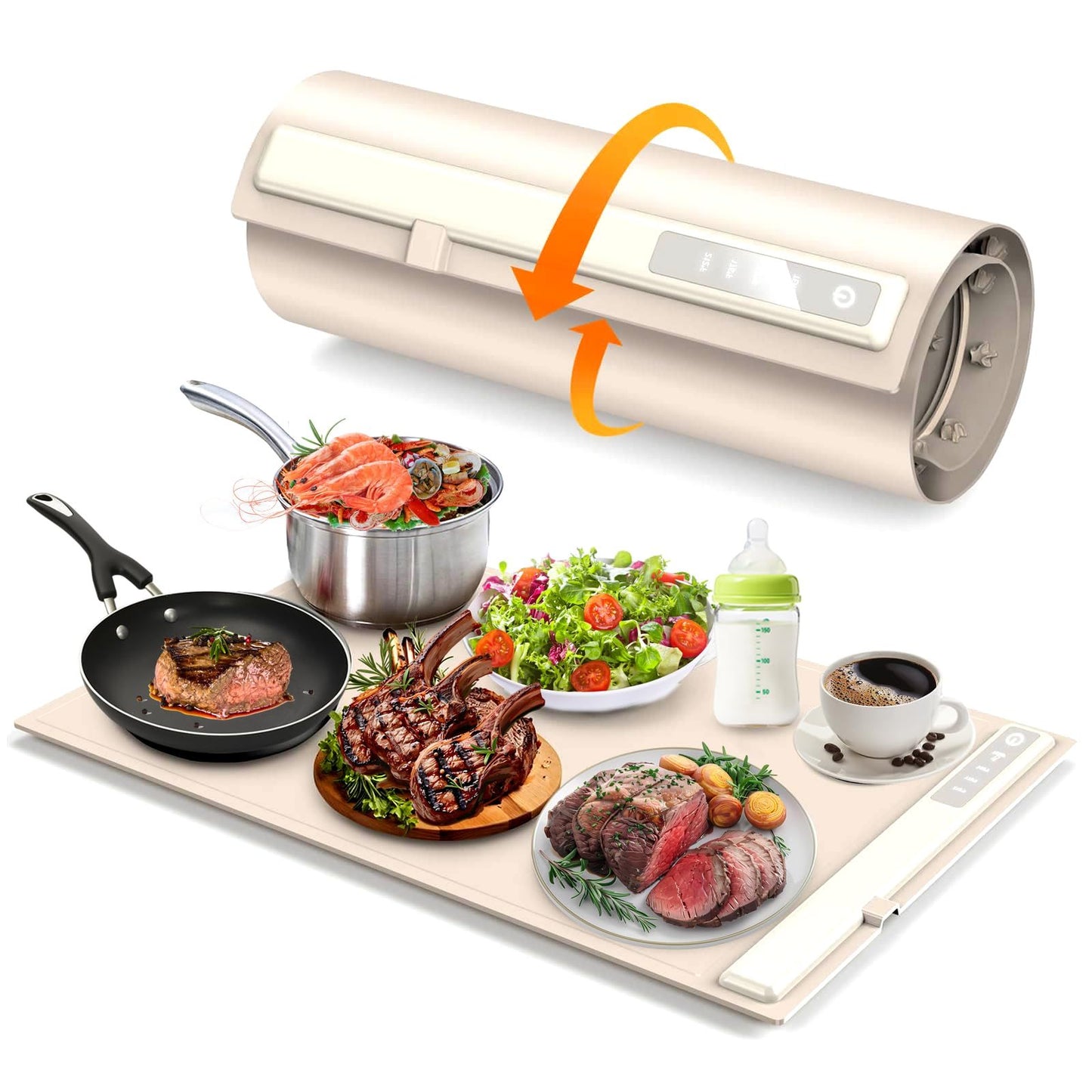 Food Warming Mat, Electric Warming Tray For Food, Foldable Warming Mat For Buffets Party And Daily Use, Silicone Heating Pad With 3 Temp Settings