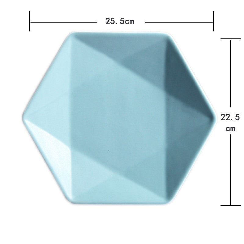 Nordic Style Hexagon Ceramic Plate Dinner Plates
