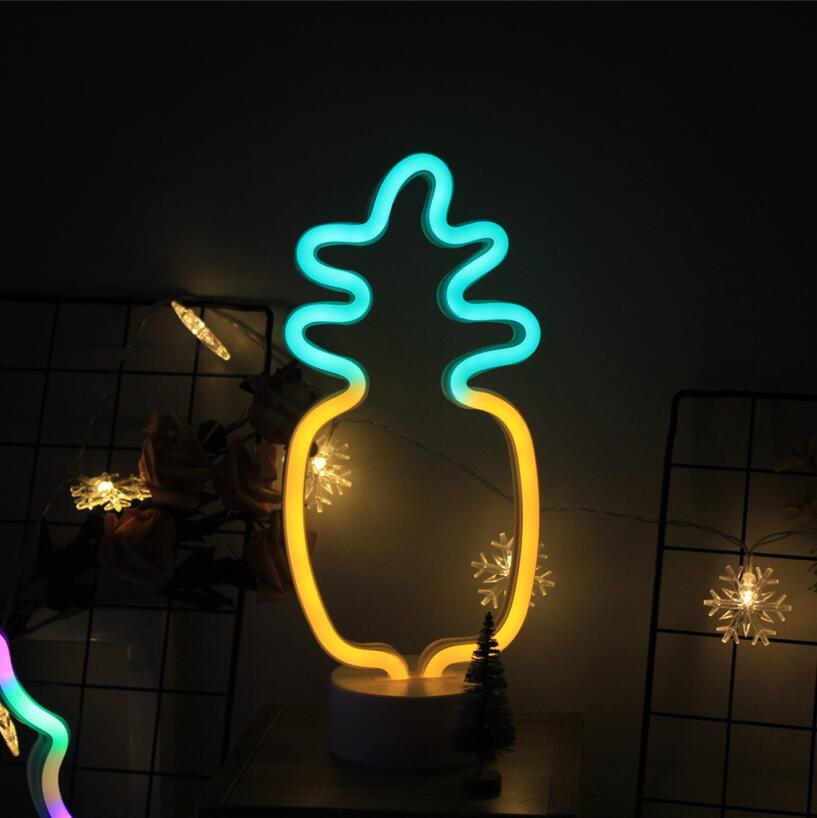 Creative LED Sticker Rainbow, Flamingo, Pentagram & Cactus Shaped