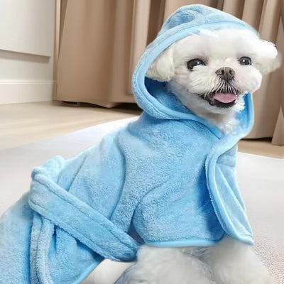 Pet Bath Towel | Dog Wearable Bathrobe | Soft And Thickened Coral Fleece