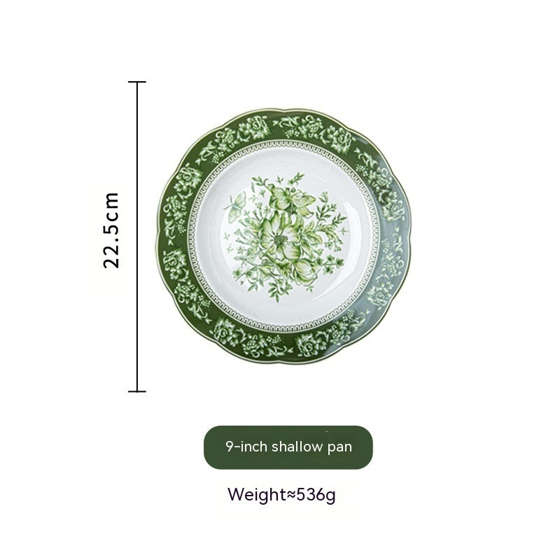 French Court Retro European Style Ceramic Dinner Plate