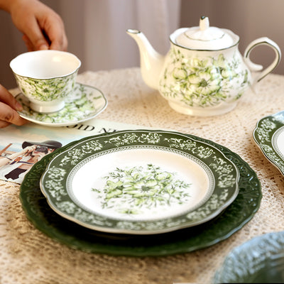 French Court Retro European Style Ceramic Dinner Plate