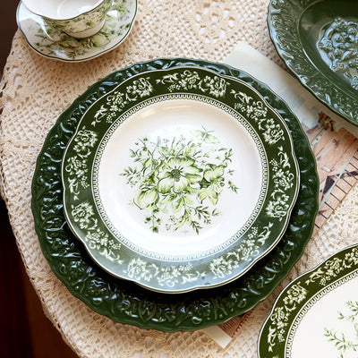 French Court Retro European Style Ceramic Dinner Plate