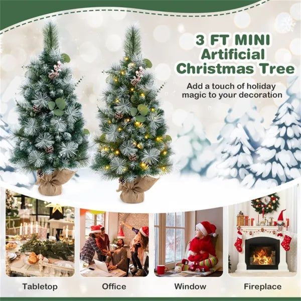 3 FT Pre-Lit Artificial Mini Christmas Tree