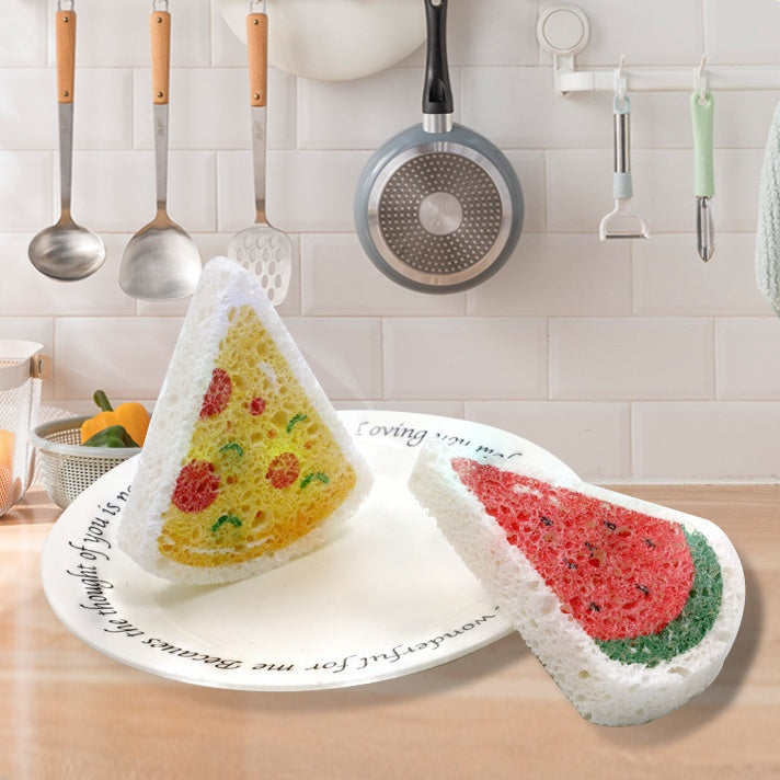 Cute Sponge for Dishwashing | Watermelon, Pizza, Cake & Ice Cream Shaped