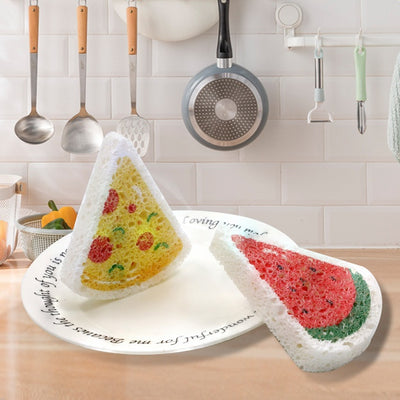 Cute Sponge for Dishwashing | Watermelon, Pizza, Cake & Ice Cream Shaped