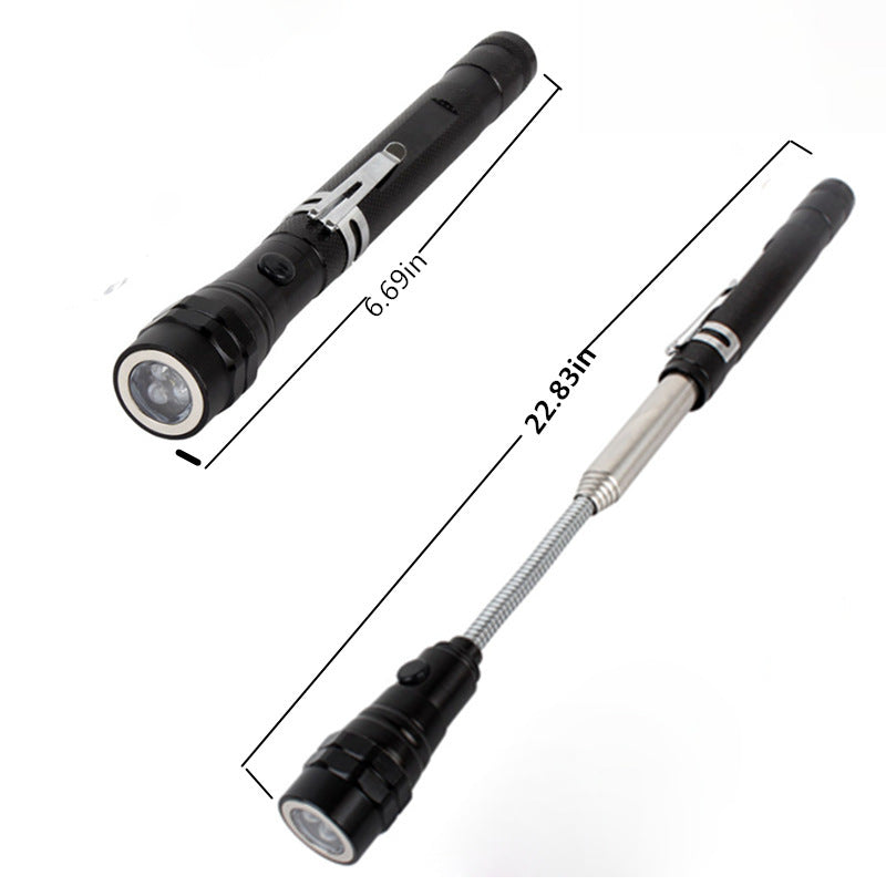 Flashlight Telescopic Rotating Aluminum Alloy LED Magnet To Pick Up Work Light