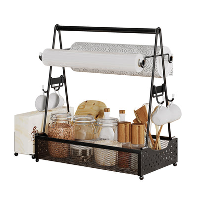 Utensil Caddy Metal Grill Caddy With Paper Towel Holders Utensil Holder For Outdoor