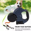 Dual Pet Leash Retractable Reflective Lead 360 Swivel Double Dog Walking Leash