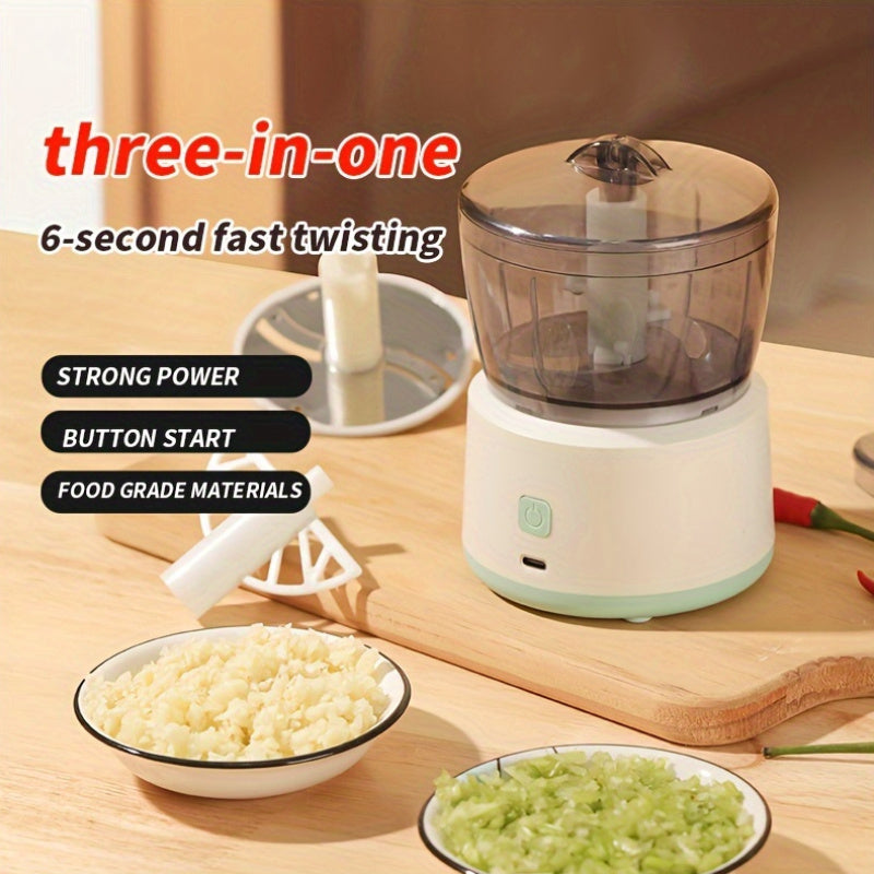 Multifunctional Food Processor - Cordless Electric Meat & Vegetable Grinder, Chopper, Meat Grinder, Dicer - Portable Mini Food Machine