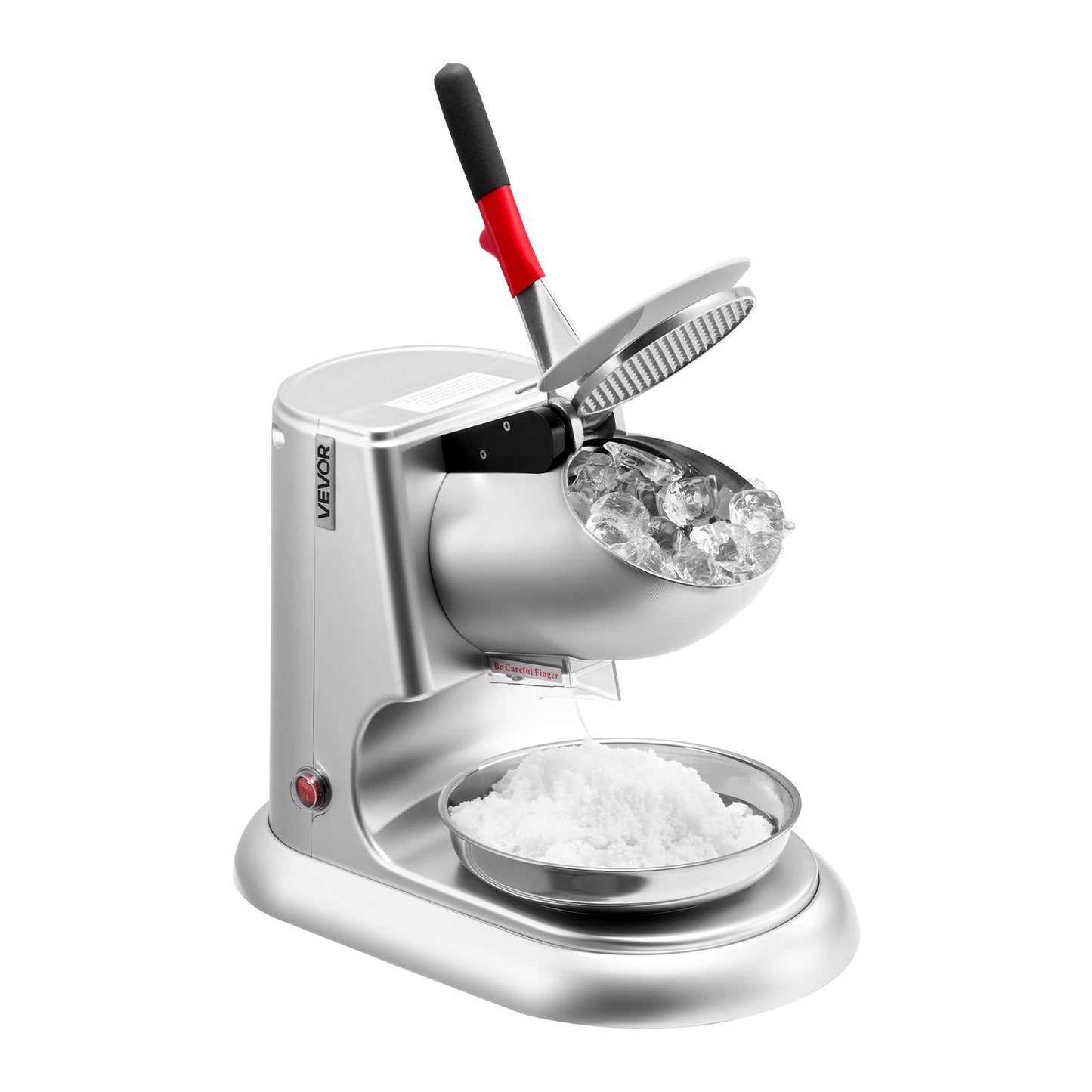 Commercial Ice Crusher 220LBS H Electric Snow Cone Maker Shaved Ice Silver