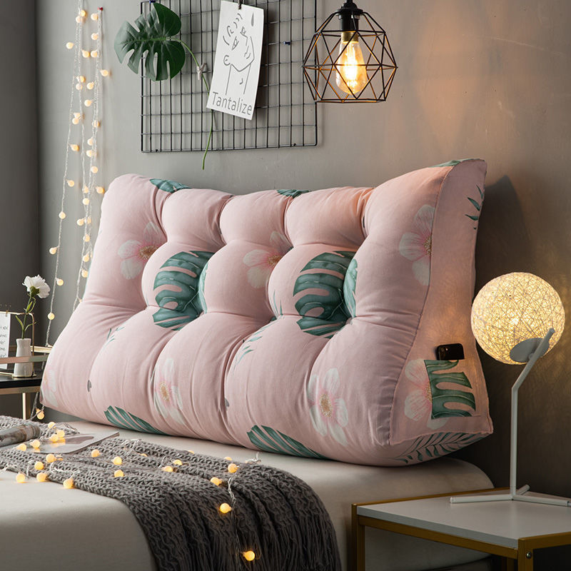 Removable Cover Headboard Pillow Comfortable Soft Fabric